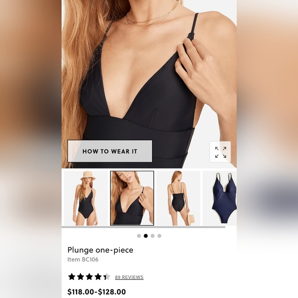 JCrew Plunge one-piece Navy Size 10 - Picture 5 of 7